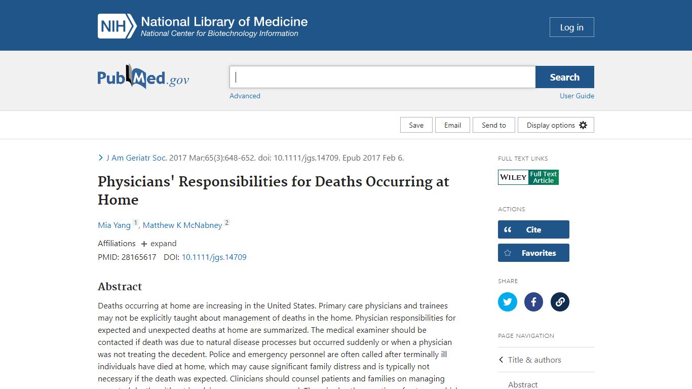 Physicians' Responsibilities for Deaths Occurring at Home.